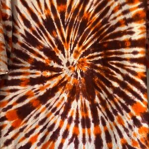 Virginia Tech Orange and maroon Tie-Dye Shirt with Spiral Design